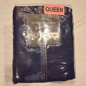Vintage Club Classics Dark Blue Denim Queen Bed Skirt